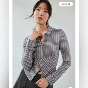 Urban Outfitters Gray Striped Top